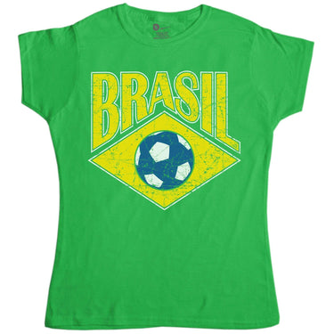 Football Retro Brasil Football Womens Style T-Shirt 8Ball